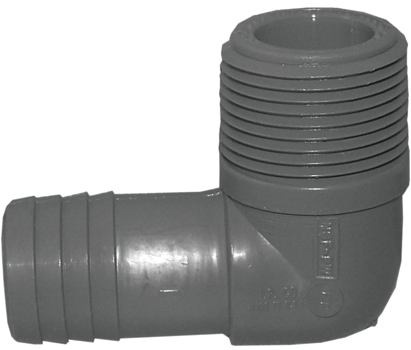 Boshart UPPME-10 Combination Elbow, 1 in, MPT, 1 in, Insert, Polypropylene
