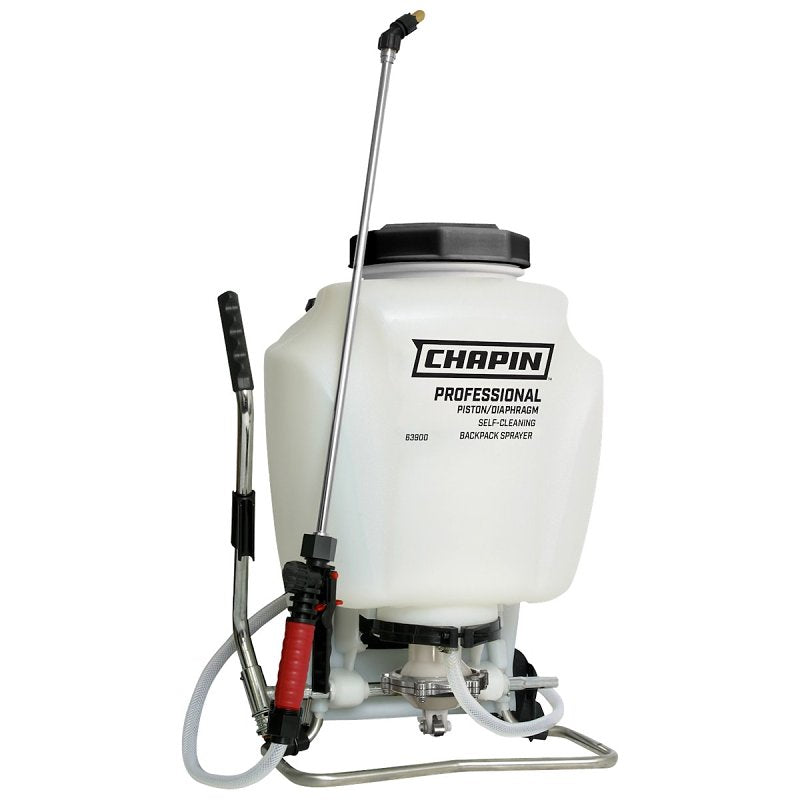 Chapin 63900 Backpack Sprayer, 4 gal Tank, 48 in L Hose, Poly Tank, 25 ft Horizontal, 23 ft Vertical Spray Range