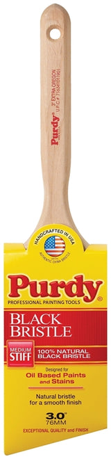 Purdy Black Bristle Extra Oregon 144116030 Angular Trim Brush, 3 in W, 3-1/8 in L Bristle, China Hair Bristle