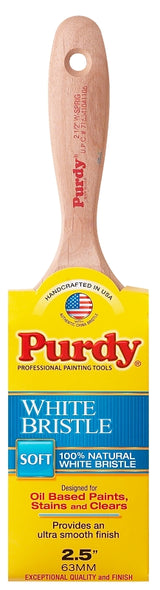 Purdy 380425 Trim Brush, Natural White, Hardwood Handle, 2-1/2 in W, Flat Brush, China Bristle, Beaver Tail Handle