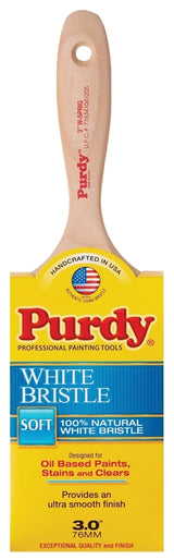 Purdy White Bristle Sprig 144380430 Flat Trim Brush, 3 in W, 3-1/8 in L Bristle, China Hair Bristle