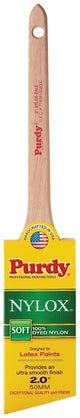 Purdy 144080220 Paint Brush, 2 in W, Angular Brush, 2-7/16 in L Bristle, Nylon Bristle, Rat Tail Handle