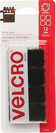VELCRO Brand 90072 Hook and Loop Fastener, 7/8 in W, 7/8 in L, Nylon, Black, Rubber Adhesive