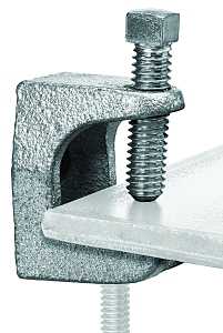 SuperStrut Z502-10 Beam Clamp, 2 in L, Iron, Silver, Electro-Plated, 10/PK