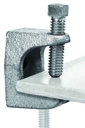 SuperStrut Z502-10 Beam Clamp, 2 in L, Iron, Silver, Electro-Plated