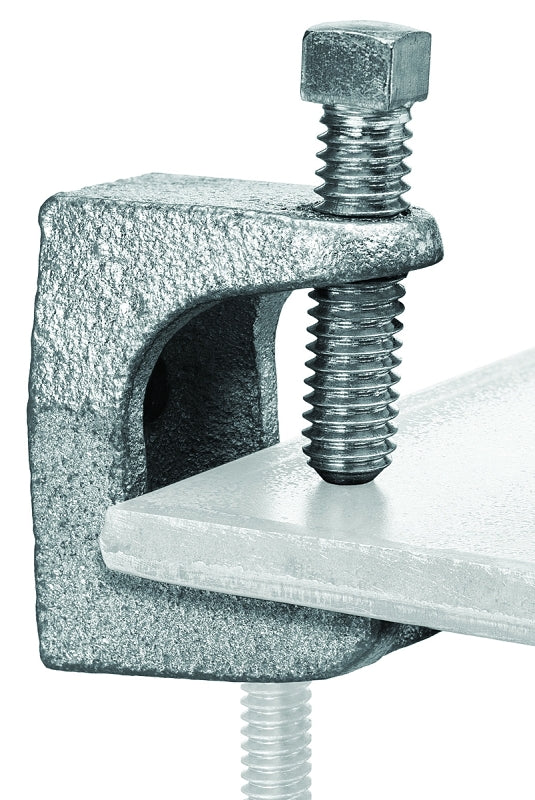 SuperStrut Z502-10 Beam Clamp, 2 in L, Iron, Silver, Electro-Plated