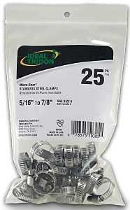 Ideal-Tridon Micro-Gear 62M Series 6260650 Worm Gear Hose Clamp, #6, 5/16 to 7/8 in, Stainless Steel, 5/16 in W