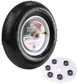 MARTIN Wheel 408TTRIB32 Wheelbarrow Wheel with Universal Hub, 16 in Dia Tire, 4.8 x 4/8 in Tire