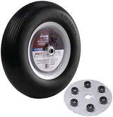 MARTIN Wheel 408RBPU31 Wheelbarrow Wheel with Universal Hub, 4.8 x 4/8 in Tire, 16 in , Ribbed Tread, Flat Free