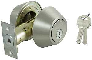 ProSource DB61V-PS Deadbolt, 3 Grade, Stainless Steel, 2-3/8 to 2-3/4 in Backset, KW1 Keyway, Pack of 3