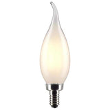 Satco CA10 (Flame Tip) E12 (Candelabra) Filament LED Bulb Warm White 60 Watt Equivalence 2 pk