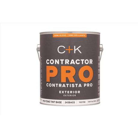 C+K Contractor Pro Semi-Gloss White Paint Exterior 1 gal, Pack of 4