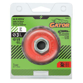 Gator 3 in. Coarse Crimped Wire Cup Brush Brass Coated Steel 12500 rpm 1 pc
