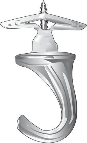 HILLMAN Small White Brass 5.7 in. L Hook 2 pk, Pack of 5