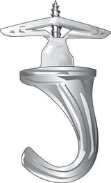 HILLMAN Small White Brass 5.7 in. L Hook 2 pk, Pack of 5
