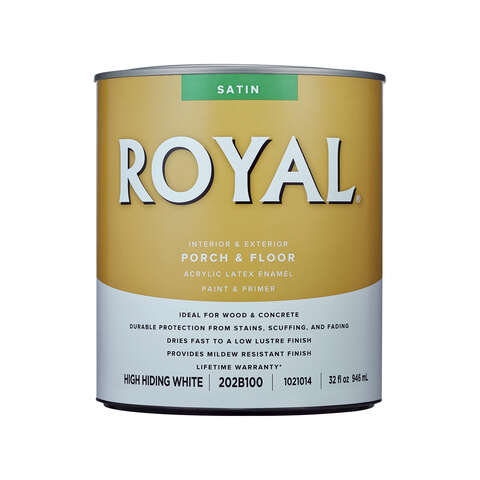 Royal Satin High-Hiding White Porch & Floor Paint 1 qt, Pack of 4