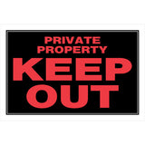 HILLMAN English Black Private Property Sign 8 in. H X 12 in. W, Pack of 6