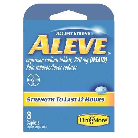 Aleve Drug Store Blue Pain Reliever/Fever Reducer 3 ct, Pack of 6