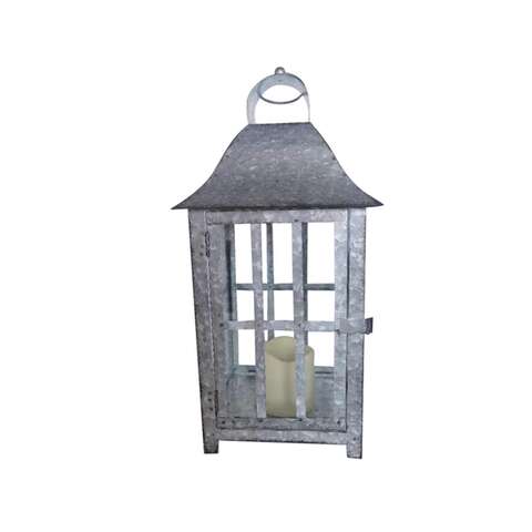 Smart Solar 20 in. Solar Power Metal Silver Solar Lantern
