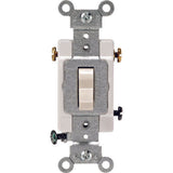 Leviton 15 amps Three Pole Toggle AC Quiet Switch Light Almond 1 pk