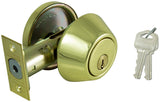 ProSource DB71V-PS Deadbolt, 3 Grade, Polished Brass, 2-3/8 to 2-3/4 in Backset, KW1 Keyway, Pack of 3
