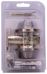 ProSource DB81V-PS Deadbolt, 3 Grade, Antique Brass, 2-3/8 to 2-3/4 in Backset, KW1 Keyway, 1-3/8 to 1-3/4 in Thick Door, Pack of 3