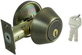 ProSource DB81V-PS Deadbolt, 3 Grade, Antique Brass, 2-3/8 to 2-3/4 in Backset, KW1 Keyway, 1-3/8 to 1-3/4 in Thick Door, Pack of 3