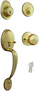 ProSource S7731-PS Combination Lockset, Polished Brass, T3 Interior Handle, 3 Grade, Brass