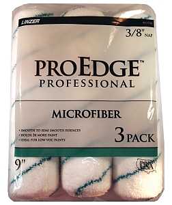 Linzer RS 1733 Roller Cover, 3/8 in Thick Nap, 9 in L, Microfiber Cloth Cover, 6/PK