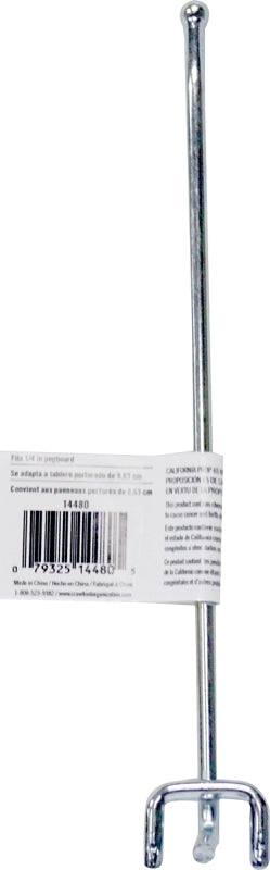 Crawford 14480-100 Series Peg Hook, 8 in Projection, 11 in L x 1-1/4 in W x 1-1/8 in H Dimensions, Pack of 100