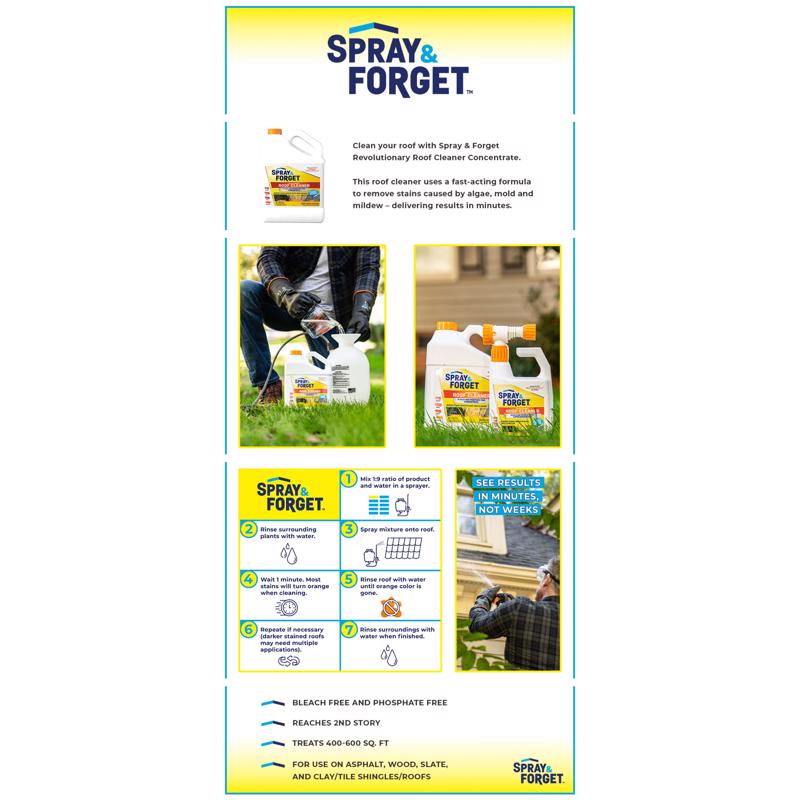 Spray & Forget Roof Cleaner 1 gal Liquid, Pack of 4
