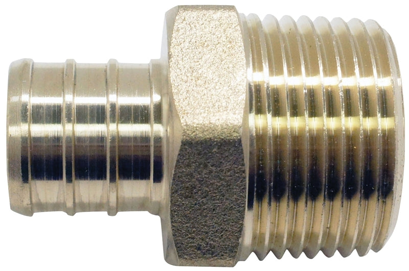 Apollo APXMA34345PK Pipe Adapter, 3/4 in, PEX x MPT, Brass, 200 psi Pressure