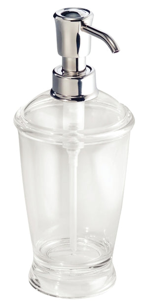 iDESIGN 45620 Soap Dispenser, 12 oz Capacity, Plastic, Clear, Chrome-Plated, Pack of 2