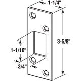 Defender Security E 2285 Deadbolt Strike Plate, 3-5/8 in L, 1-1/4 in W, Steel, Antique Brass