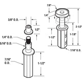 Prime-Line N 7263 Door Pivot and Guide Set, 7/16 in Dia Base, 1-1/2 in H Base, Plastic/Steel, 2/PK