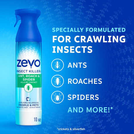 Zevo Crawling Insect Killer Spray 10 oz, Pack of 6