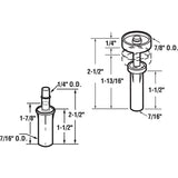 Prime-Line N 7265 Door Pivot and Guide Set, 7/16 in Dia Base, 1-1/2 in H Base, Plastic/Steel
