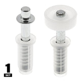 Prime-Line N 7266 Door Pivot and Guide Set, 3/8 in Dia Base, 1 in H Base, Plastic/Steel, 2/PK