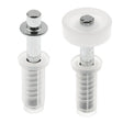 Prime-Line N 7266 Door Pivot and Guide Set, 3/8 in Dia Base, 1 in H Base, Plastic/Steel, 2/PK