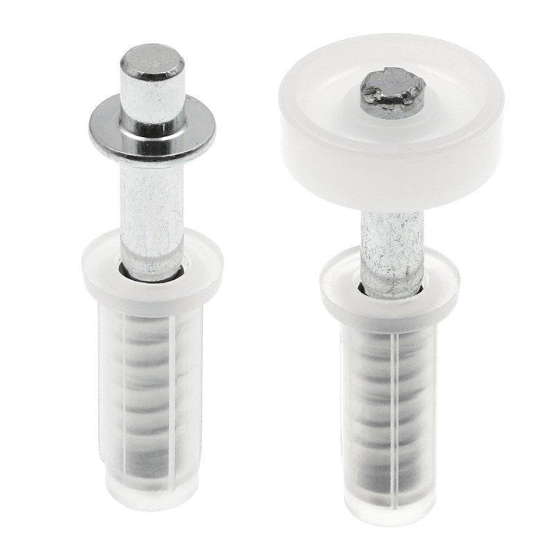 Prime-Line N 7266 Door Pivot and Guide Set, 3/8 in Dia Base, 1 in H Base, Plastic/Steel, 2/PK