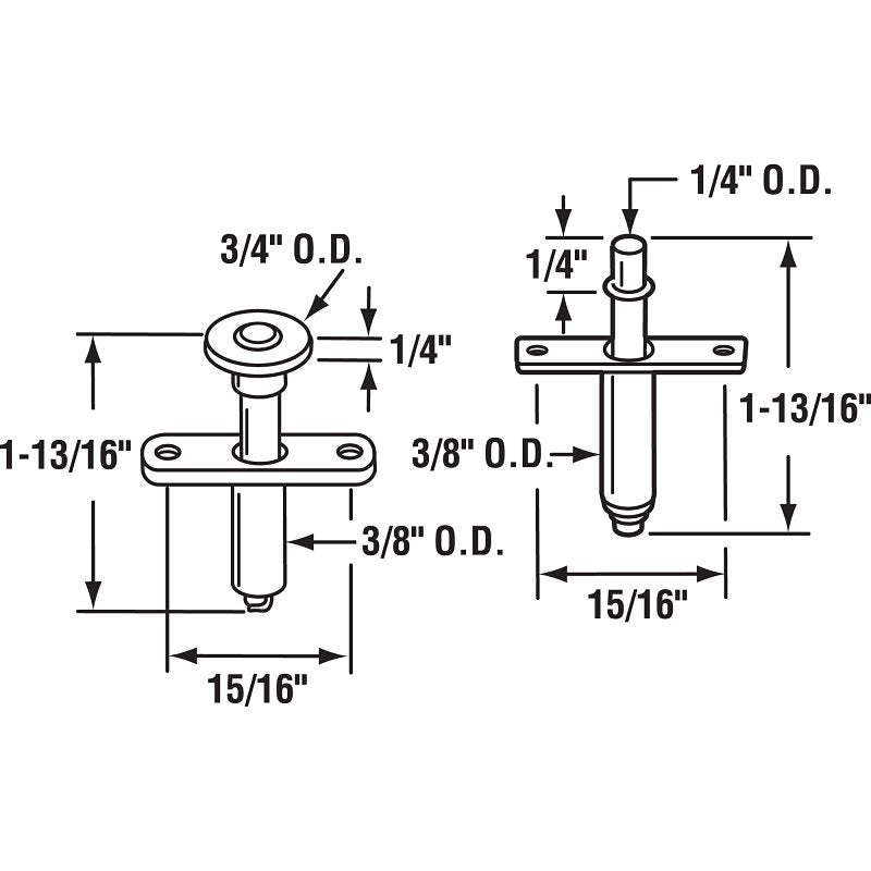 Prime-Line N 7291 Door Pivot and Guide Wheel, Plastic/Steel