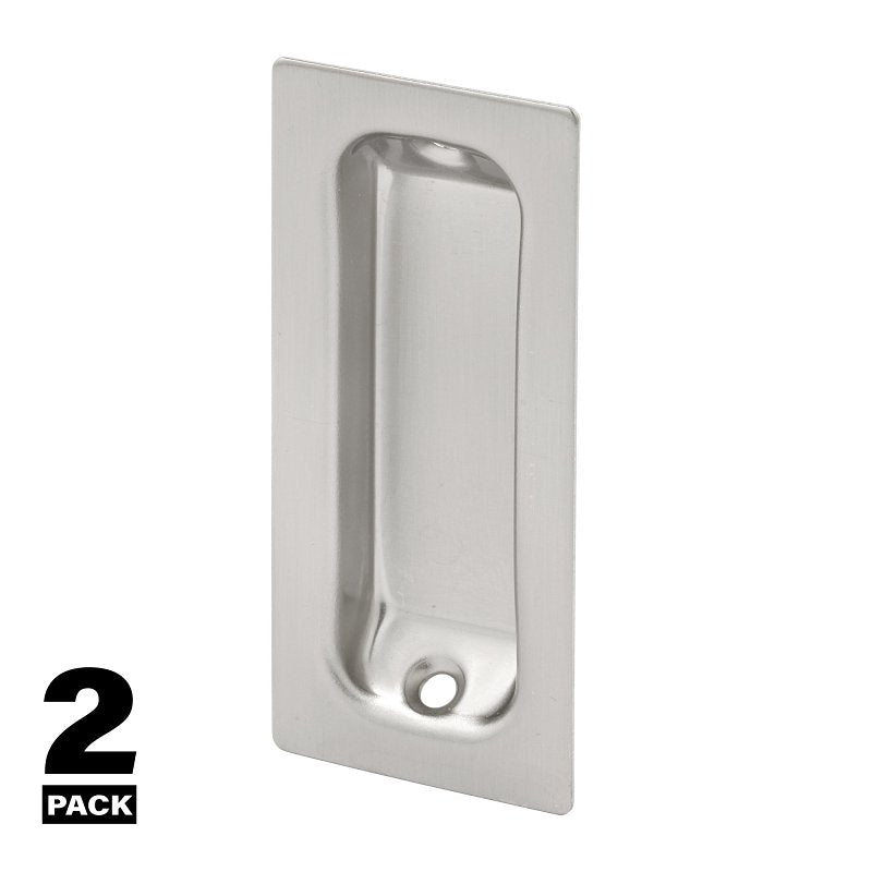 Prime-Line N 7342 Door Pull, 1-3/8 in W, 3/8 in D, 3-1/4 in H, Brass, Satin Nickel
