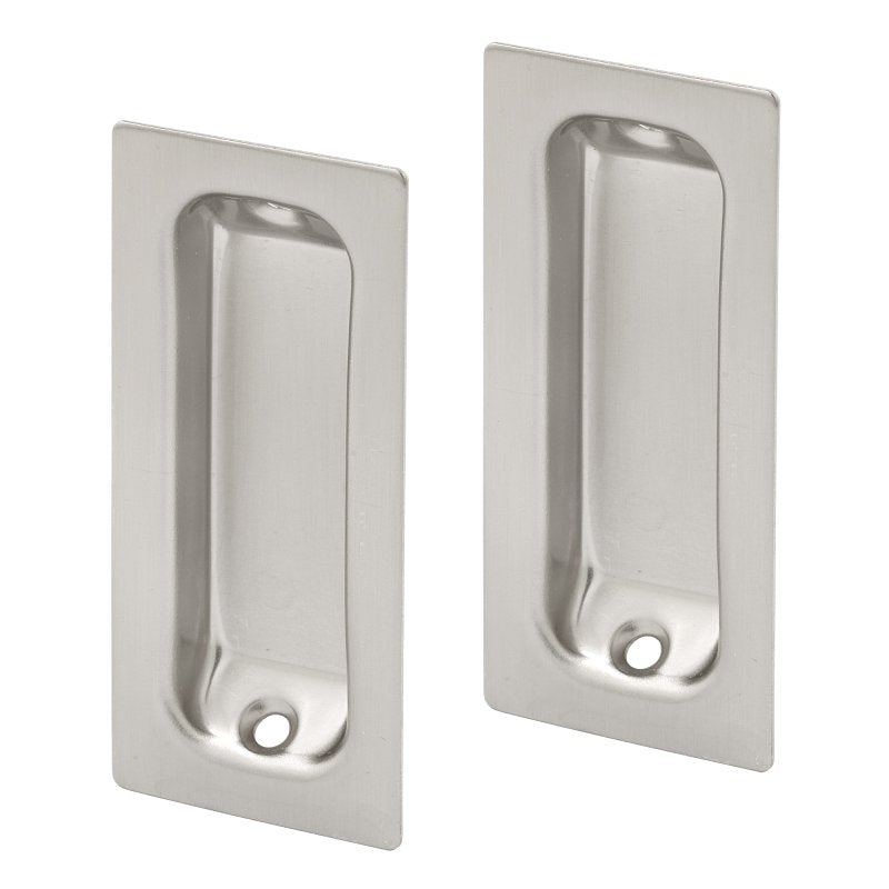 Prime-Line N 7342 Door Pull, 1-3/8 in W, 3/8 in D, 3-1/4 in H, Brass, Satin Nickel