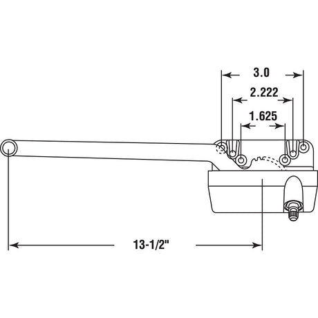 AmesburyTruth TH 23028 Window Operator, Left, Zinc, Powder-Coated