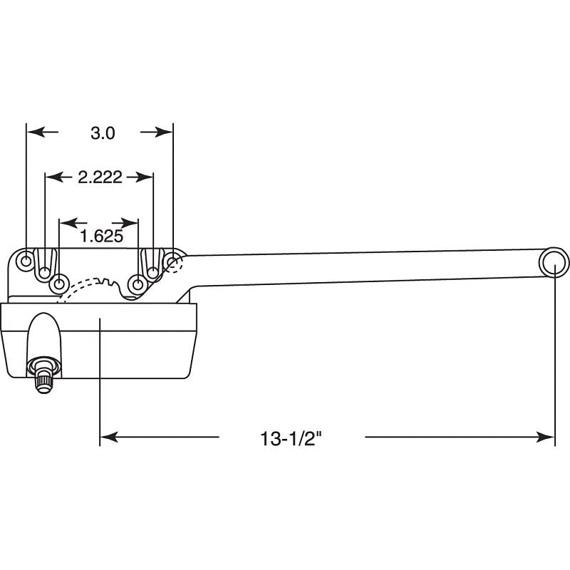 AmesburyTruth TH 23031 Window Operator, Right, Zinc, Powder-Coated