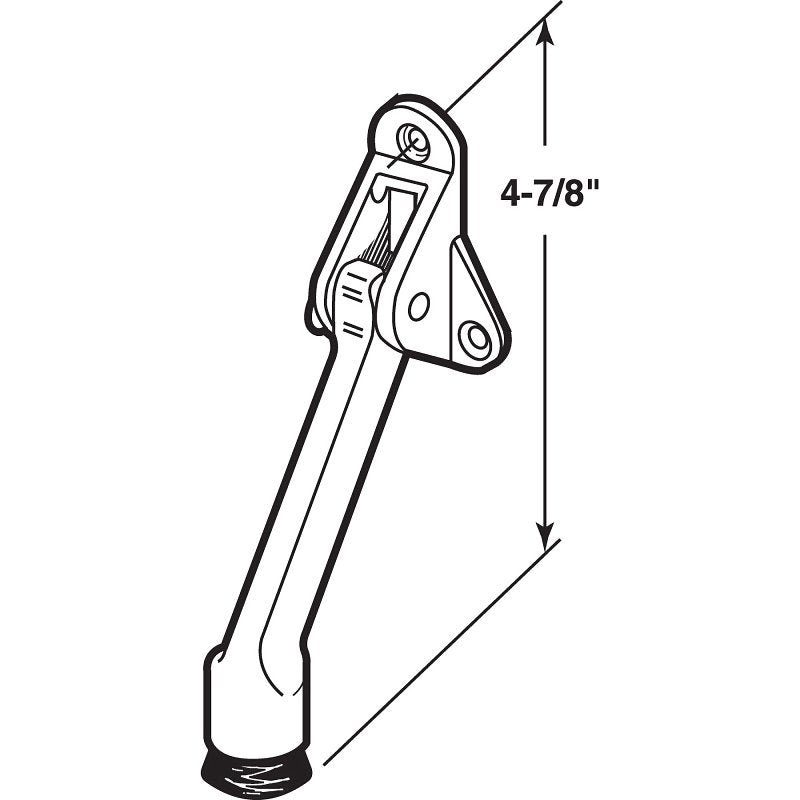 Prime-Line U 9152 Door Holder, 4-7/8 in H, Wall Mounting, Rubber/Zinc, Bronze
