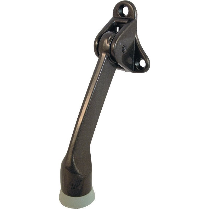 Prime-Line U 9152 Door Holder, 4-7/8 in H, Wall Mounting, Rubber/Zinc, Bronze