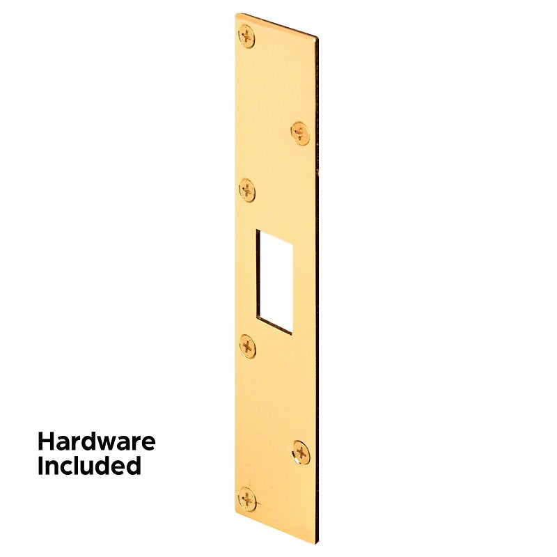 Defender Security U 9425 Super Deadbolt Strike, 7-13/16 in L, 1-5/8 in W, Steel, Brass