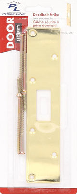 Defender Security U 9425 Super Deadbolt Strike, 7-13/16 in L, 1-5/8 in W, Steel, Brass