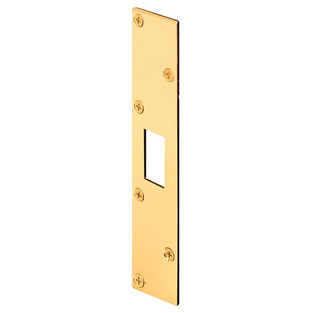 Defender Security U 9425 Super Deadbolt Strike, 7-13/16 in L, 1-5/8 in W, Steel, Brass